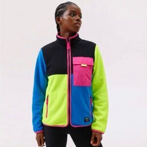 WeSC Moritz Polar Fleece Colorblock Zip Jacket Unisex Men S  Women M